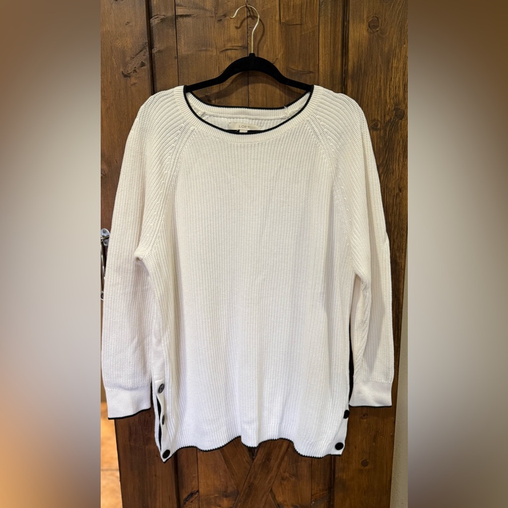 Cozy Loft Side Button Tunic in Whisper White